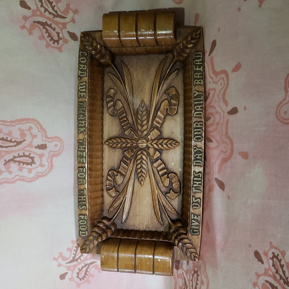 Vintage Burwood GIVE US THIS DAY OUR DAILY BREAD Tray